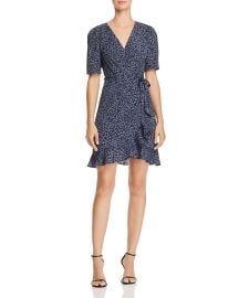 AQUA LEOPARD PRINT WRAP DRESS at Bloomingdales