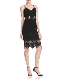 AQUA Lace Cami Dress in Black at Bloomingdales