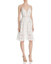 AQUA Lace Cami Empire Midi Dress - 100  Bloomingdale  039 s Exclusive in White at Bloomingdales