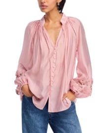 AQUA Lace Trim Blouse - Exclusive Bloomingdales at Bloomingdales