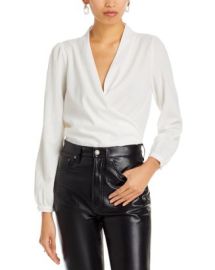 AQUA Long Sleeve Faux Wrap Top - 100 Exclusive Bloomingdales at Bloomingdales