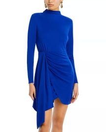 AQUA Long Sleeve Jersey Mock Neck Wrap Skirt Dress - 100 Exclusive Bloomingdales at Bloomingdales