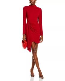 AQUA Long Sleeve Jersey Mock Neck Wrap Skirt Dress - 100 Exclusive Bloomingdales at Bloomingdales