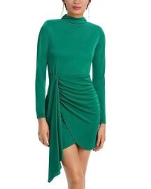 AQUA Long Sleeve Jersey Mock Neck Wrap Skirt Dress - Exclusive Bloomingdales at Bloomingdales