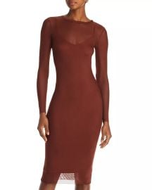 AQUA Mesh Bodycon Midi Dress - 100 Exclusive Bloomingdales at Bloomingdales