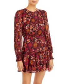 AQUA Metallic Floral Print Mini Dress - 100 Exclusive Bloomingdales at Bloomingdales