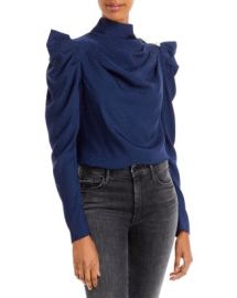 AQUA Mock Neck Puff Sleeve Top - 100 Exclusive   Bloomingdales at Bloomingdales