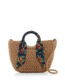 AQUA Monkey Scarf Woven Basket Tote - Exclusive Bloomingdales at Bloomingdales