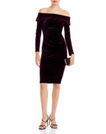 AQUA Off The Shoulder Velvet Dress - Exclusive Bloomingdales at Bloomingdales