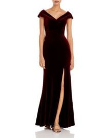 AQUA Off-the-Shoulder Fluted Velvet Gown - Exclusive Bloomingdale39s at Bloomingdales