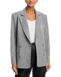 AQUA Oversized Crystal Pinstripe Blazer - Exclusive Bloomingdale39s at Bloomingdales