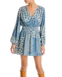 AQUA Patchwork Print Mini Dress - 100 Exclusive Bloomingdales at Bloomingdales