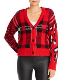 AQUA Plaid  amp  Animal-Pattern Cardigan - 100  Exclusive  Women - Bloomingdale s at Bloomingdales