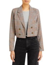 AQUA Plaid Cropped Blazer - 100 Exclusive Bloomingdales at Bloomingdales