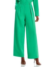 AQUA Pleated Wide Leg Linen Blend Pants - 100 Exclusive Bloomingdales at Bloomingdales