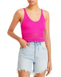 AQUA Pointelle Tank Top - 100 Exclusive Bloomingdales at Bloomingdales