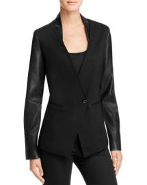 AQUA Ponte Faux Leather Blazer at Bloomingdales