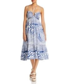 AQUA Printed Cutout Halter Midi Dress - 100 Exclusive   Bloomingdales at Bloomingdales