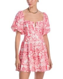 AQUA Printed Puff Sleeve Dress Bloomingdales at Bloomingdales