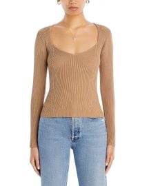 AQUA Ribbed Sweetheart Neck Top - 100 Exclusive Bloomingdales at Bloomingdales