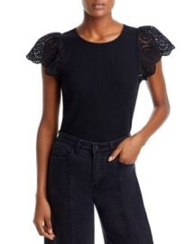 AQUA Ruffle Sleeve Top - 100 Exclusive Bloomingdales at Bloomingdales