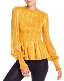 AQUA Shadow Stripe Smocked Peplum Top - 100 Exclusive   Bloomingdales at Bloomingdales