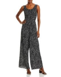 AQUA Sleeveless Smocked Printed Jumpsuit - 100 Exclusive Bloomingdales at Bloomingdales