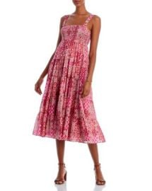 AQUA Smocked Tiered Midi Dress - 100 Exclusive Bloomingdales at Bloomingdales