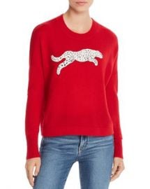 AQUA Snow Leopard-Appliqu amp eacute  Cashmere Sweater - 100  Exclusive  Women - Bloomingdale s at Bloomingdales