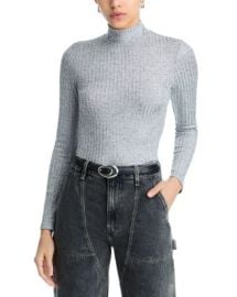 AQUA Sparkle Rib Turtleneck Top - Exclusive Bloomingdales at Bloomingdales