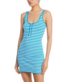 AQUA Striped Heart Button Mini Dress - 100 Exclusive Bloomingdales at Bloomingdales