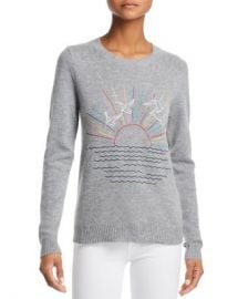 AQUA Sunset-Embroidered Cashmere Sweater - 100  Exclusive  Women - Bloomingdale s at Bloomingdales