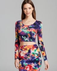 AQUA Top - Photo Print Ballet Crop at Bloomingdales