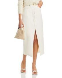 AQUA White Denim Midi Skirt - 100 Exclusive Bloomingdales at Bloomingdales