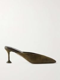 AQUAZZURA Bisous 65 suede mules at Net a Porter