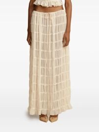 ARCINA ORI Juliette Ruched Maxi Skirt Neutrals at Farfetch