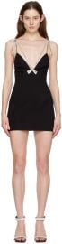 AREA Black Deco Bow Minidress SSENSE at Ssense