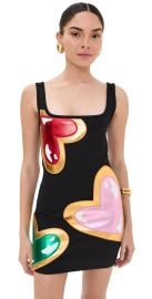 AREA Colorblock Heart Gem Tank Dress Black S at Shopbop