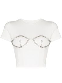 AREA Crystal Bustier Cup T-shirt - at Farfetch