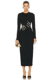 AREA Crystal Claw Cutout Midi Dress in Black FWRD at FWRD