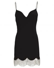 AREA Crystal Fringed Sweetheart Mini Dress at Intermix