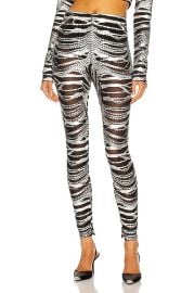 AREA Crystal Print Mesh Legging in Black  Silver  FWRD at Forward