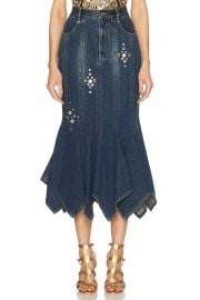 AREA Crystal Skirt in Dark Blue FWRD at FWRD
