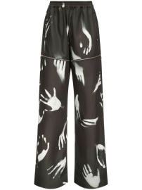 AREA Handprint Slit Track Pants Black at Farfetch