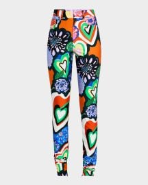AREA Heart Print Leggings at Neiman Marcus