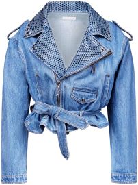 AREA crystal-embellished Denim Jacket - at Farfetch