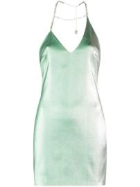 AREA crystal-embellished Halterneck Minidress - Farfetch at Farfetch