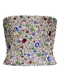 AREA crystal-embellished Top Black at Farfetch