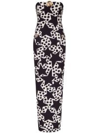 AREA medallion-pendant Jacquard Maxi Dress - at Farfetch