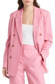 ARGENT Double Breasted Stretch Wool Blazer at Nordstrom